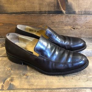 Mercanti Fiorentini Loafers Mens Sz 9 M Dress Shoes Brown Leather Made In Italy